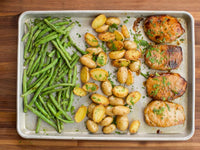 Thick Pork Loin Chops with Green Beans & Potatoes