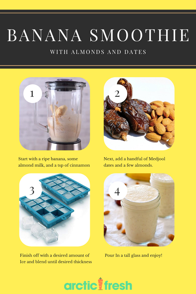 Banana Smoothie with Almonds & Dates