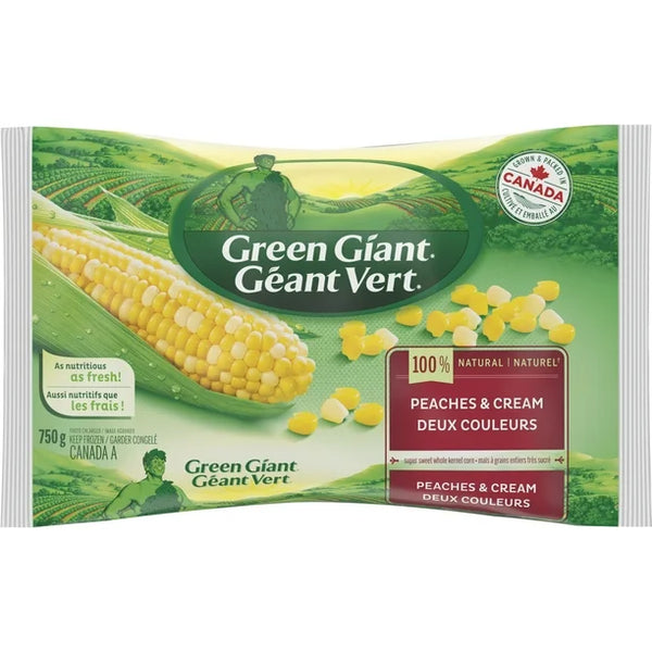 Green Giant 100 % Natural Peaches & CreamWhole Kernel Corn. Grown & Packed In Canada., Green Giant Peaches & CreamWhole Kernel Corn 750GR