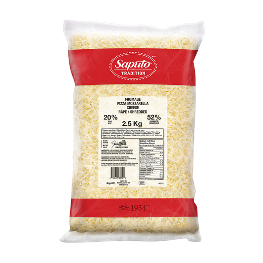 Saputo 20% Pizza Mozzarella Shredded Cheese 2.5 kg