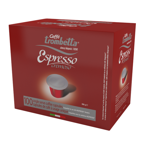 Caffè Trombetta l’espresso Cremoso Capsules Pack of 100, 550g