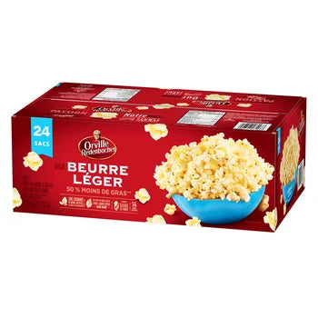 Orville Redenbacher Light Buttery Mircowave Popcorn, 6 Pack (6 x 76 g) 456 g, Non-GMO, gluten free microwave popcorn with a high source of fibre and 50% less fat*