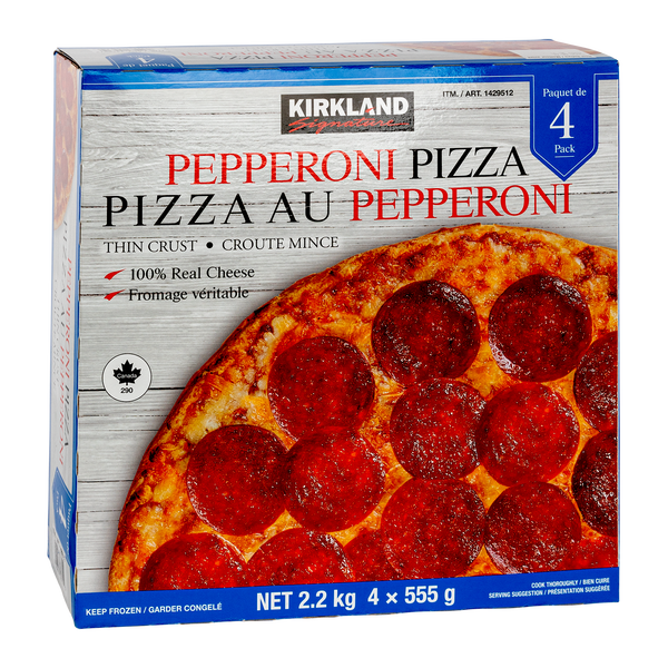 Kirkland Signature Pepperoni Thin Crust Pizza	4 x 555 g