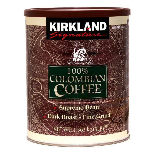 Kirkland Signature 100% Colombian Dark Roast Fine Grind Coffee 1.36 kg