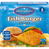 Bluewater Fish Burger Fillets 519 gm