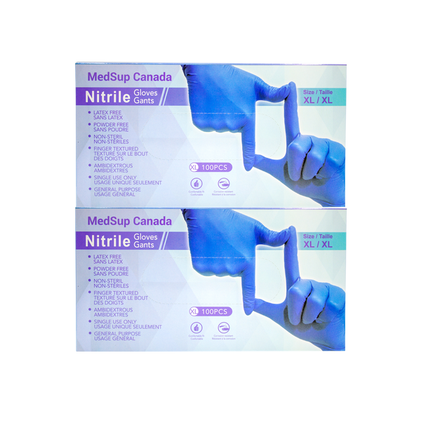Medsup Nitrile Gloves, 2-pack, 100 count, Small - Extra Large 200g
