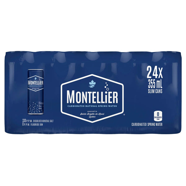 Montellier Carbonated Natural Spring Water Slim Can 24x355ml