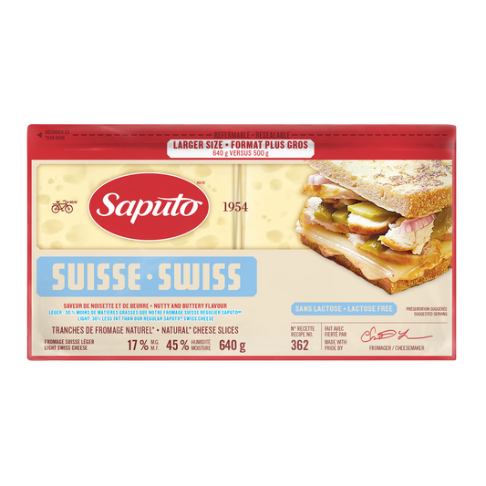 Saputo Sliced Light Swiss	640 g