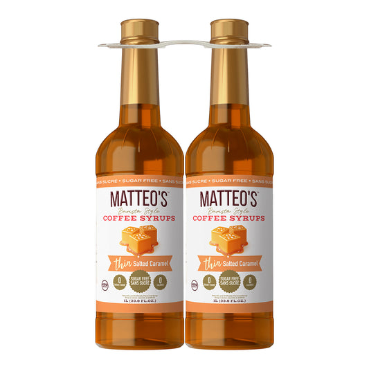 Matteo's Salted Caramel Flavoured Coffee Syrup 2 x 1L