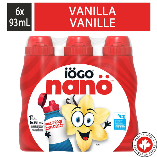 iÖGO nanö Drinkable Vanilla Yogurt 1%, 6x93ML