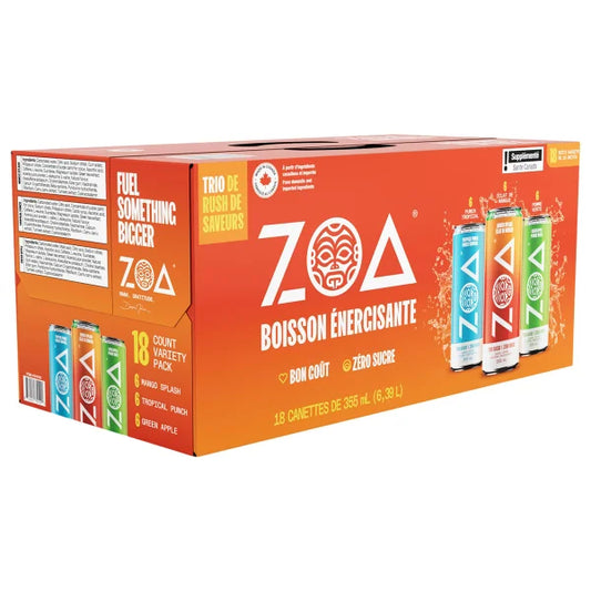 Zoa Variety Energy Drink 18 X 355 mL