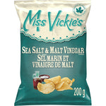 Miss Vickie’s sea salt and & malt vinegar flavour kettle cooked potato chips, 200g
