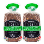 Kirkland Signature Organic 21 Whole Grains and Seeds Bread Loafs 2x765g