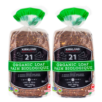 Kirkland Signature Organic 21 Whole Grains and Seeds Bread Loafs 2x765g
