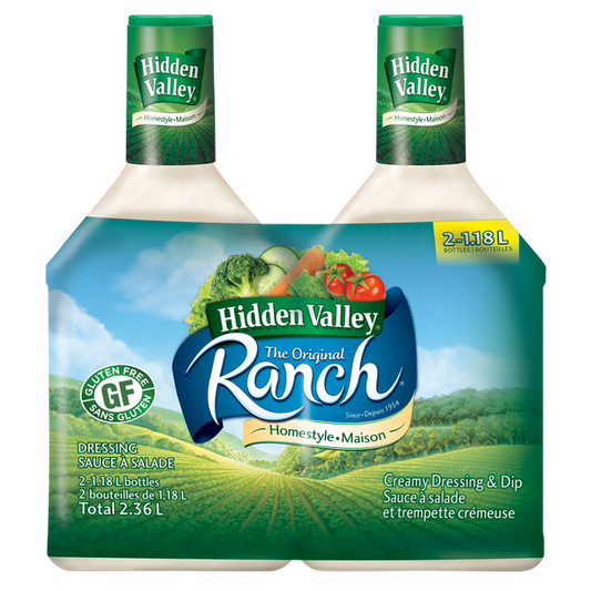 Hidden Valley The Original Ranch Homestyle Salad Dressing and Dip 2x1.18L