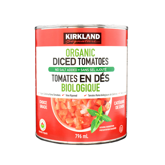"Kirkland Signature Organic Diced Tomatoes 8 × 796 mL"