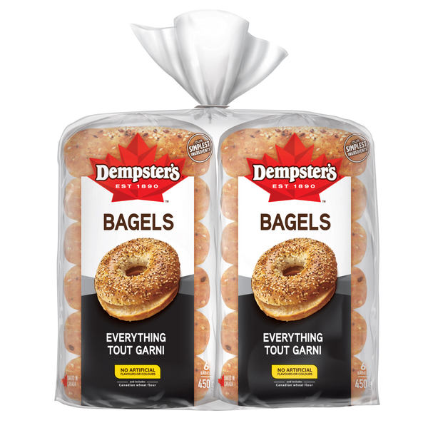 "Dempster’s Everything Bagels 2 packs of 6"