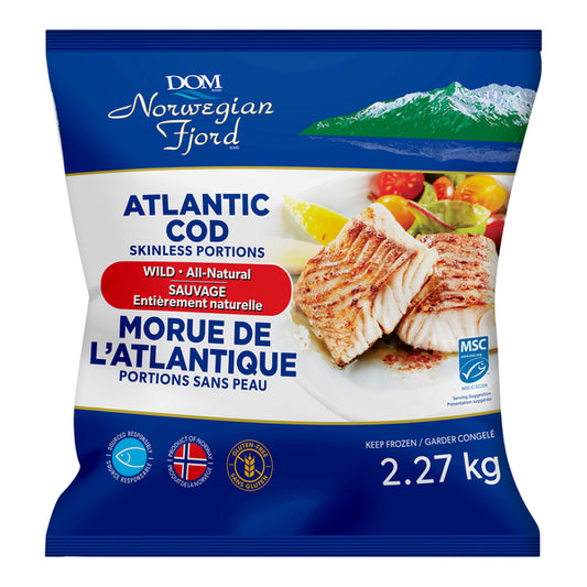 DOM Norwegian Fjord Frozen Breaded Cod Portions 2.27Kg