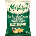 Miss Vickie’s sea salt and & malt vinegar flavour kettle cooked potato chips, 325g