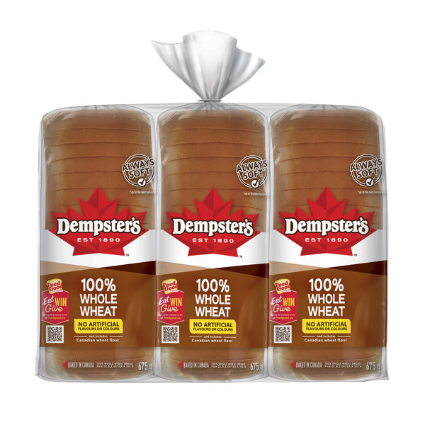 Dempster’s 100% Whole Wheat Bread 3x675g