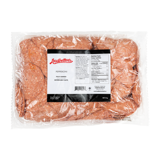 Leadbetters Fully Cooked Pepperoni 3in 2Kg
