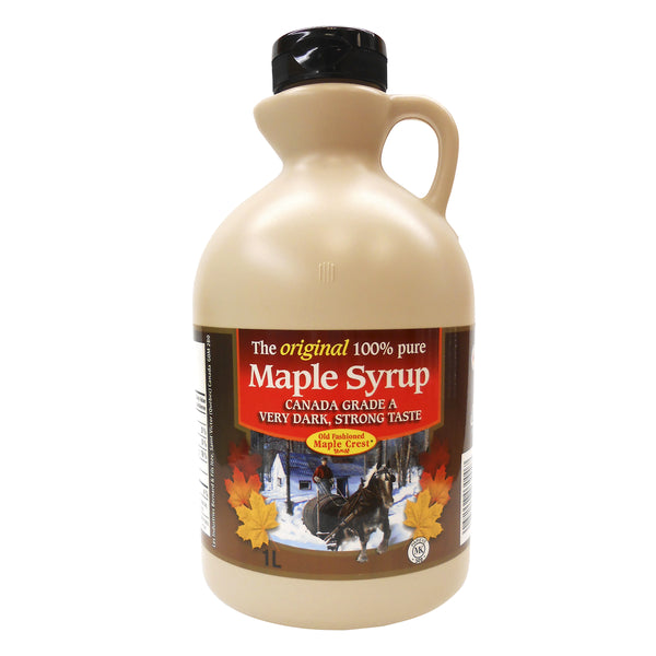 Old-Fashioned Maple Crest Canada Grade A Very Dark Maple Syrup, 1L