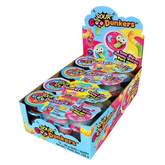 Goo Dunkers Sour Dip Gummy Worms 12x60ml
