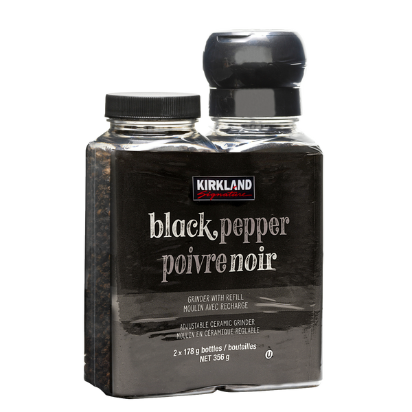 Kirkland Signature Black Pepper with Grinder and Refill 357g