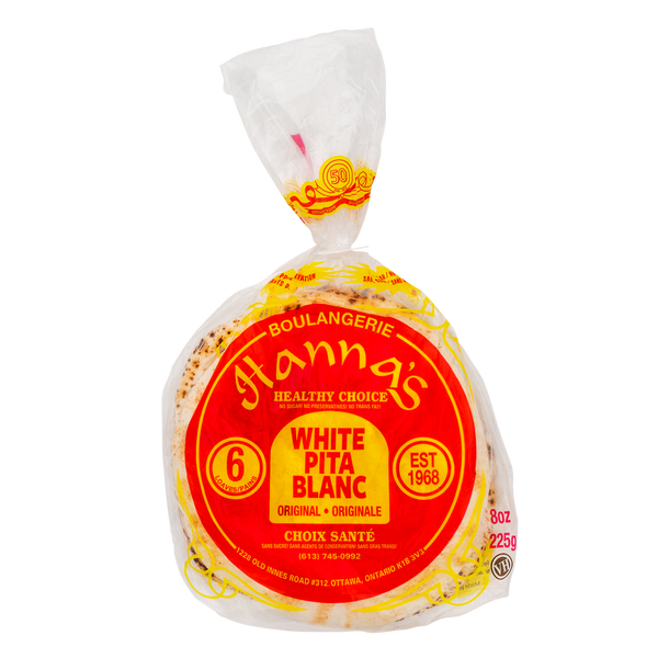 Hanna’s 7-in White Pita Bread 3x225g