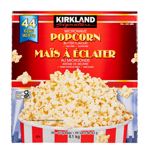 Kirkland Signature Microwave Butter Popcorn, 44 × 93 g