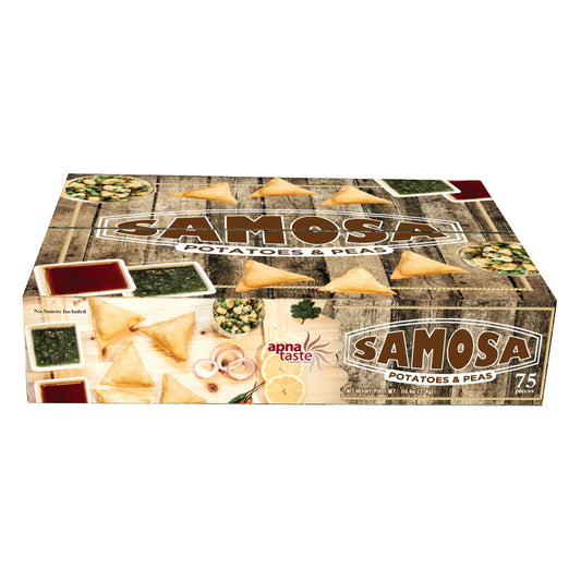 Apna Taste Frozen Vegetable Samosas Pack of 75  3.3Kg (7.28 lb) box