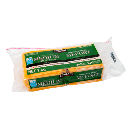 Kirkland Signature Sliced Medium Cheddar Cheese 1Kg