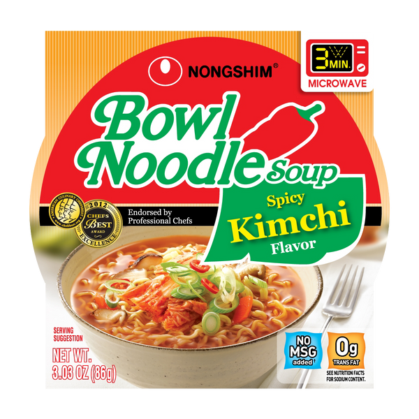 Nongshim Spicy Kimchi Noodle Soup Bowls 12x86g