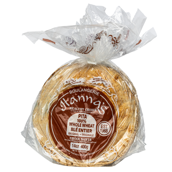 Hanna's 10" Whole Wheat Pita 3x400g