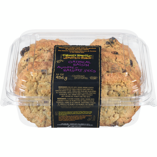 Farmers Market Oatmeal Raisin Cookies 12pk, 456g
