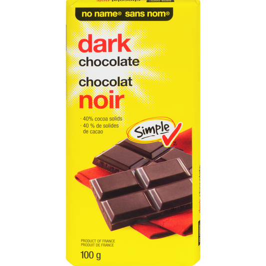 No Name Dark Chocolate Bar 100g