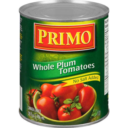 Primo Whole Plum Tomatoes 28 Oz, 796ml