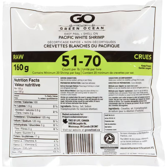 Green Ocean Raw Shrimp 51 70, 160gm