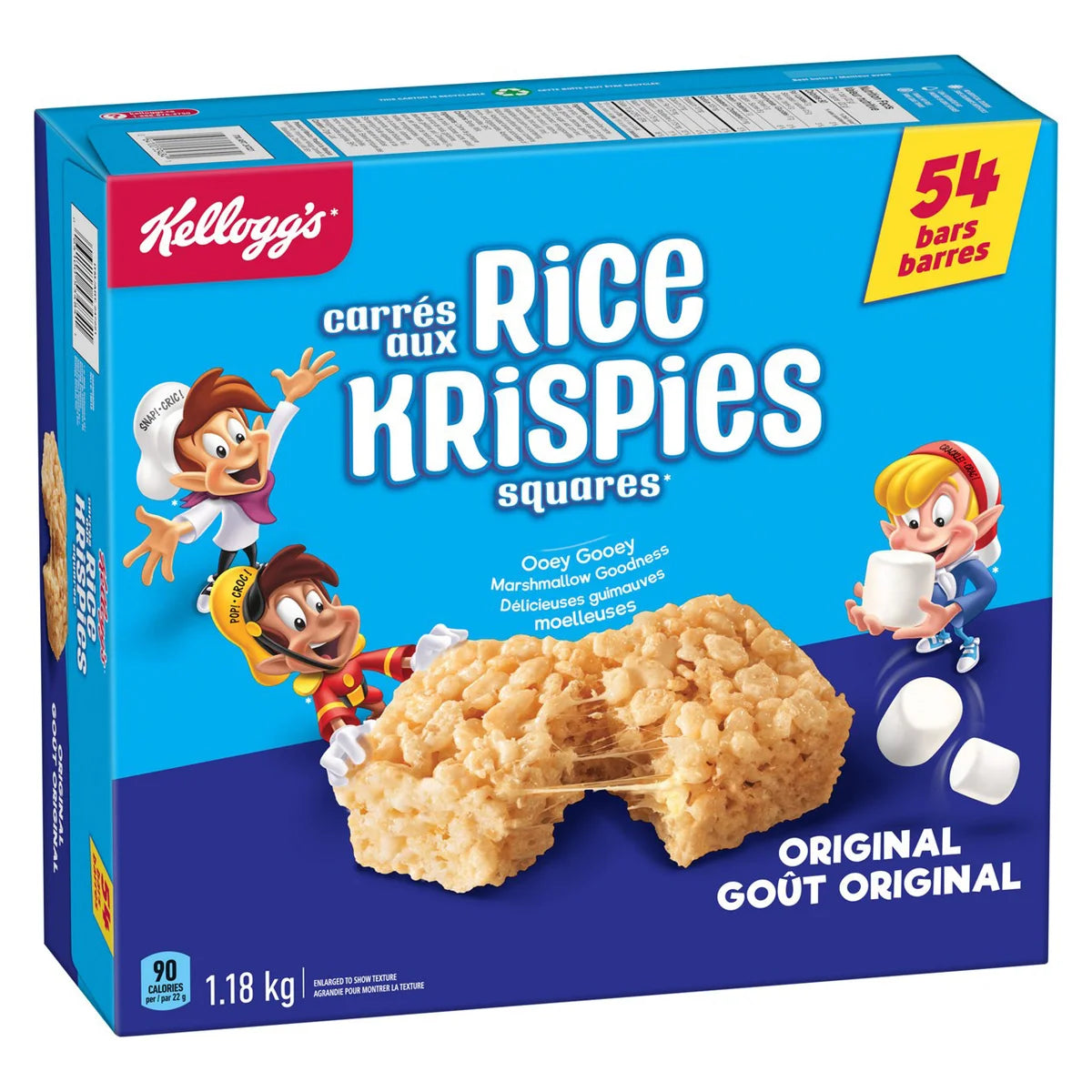 Kellogg's Rice Krispies Squares Bars Marshmallow, 54 × 22 g