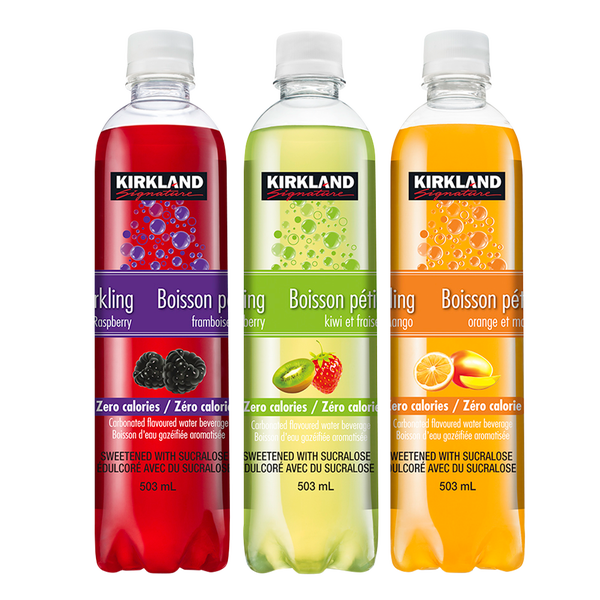 Kirkland Signature Sparkling Flavoured Water Variety 24 x 503 mL