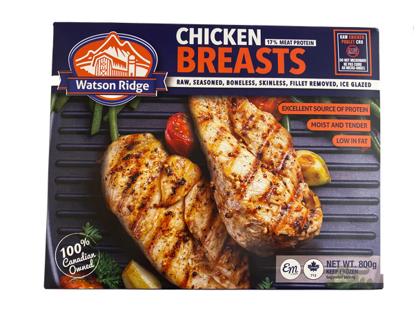Watson Ridge IQF Chicken Breast 800g, Watson Ridge Chicken Breasts, 17% meat protein