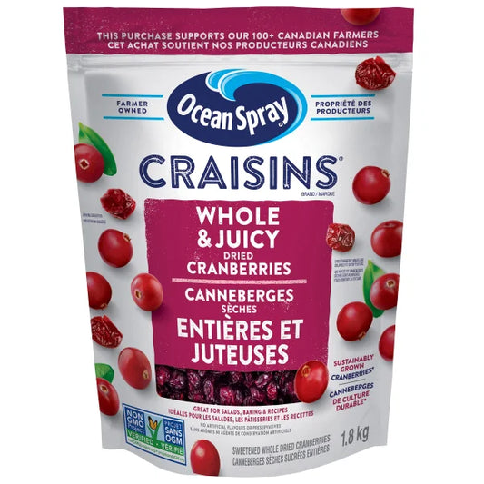 Ocean Spray Craisins Whole Dried Cranberries 1.8 kg