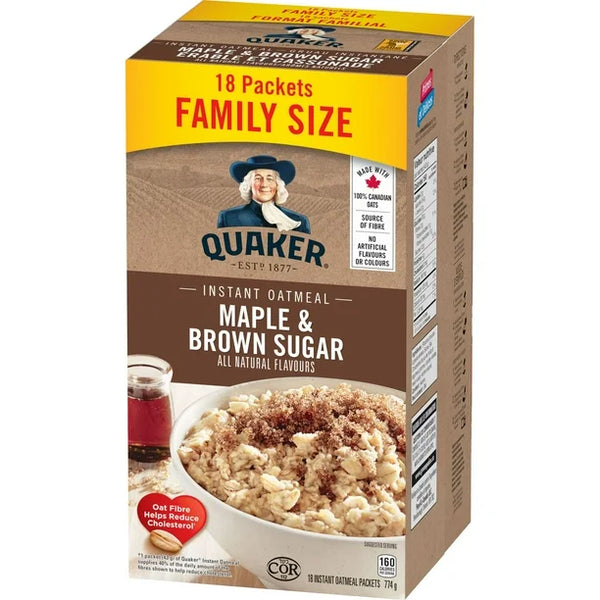 Quaker Rts Maple And Brown Sugar Oatmeal 774g