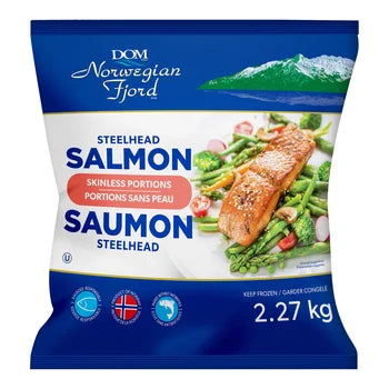 Dom Norwegian Fjord Frozen Steelhead Skinless Salmon 2.27 kg