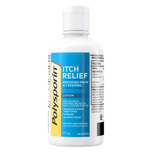 Polysporin Itch Relief Lotion, Fast Acting Itch & Pain Relief 177ml
