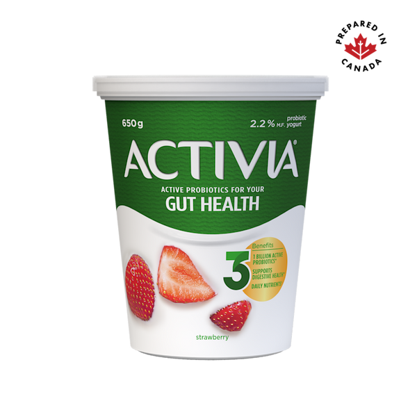 Danone Activia Probiotic Yogurt, Strawberry/Raspberry 8x100g