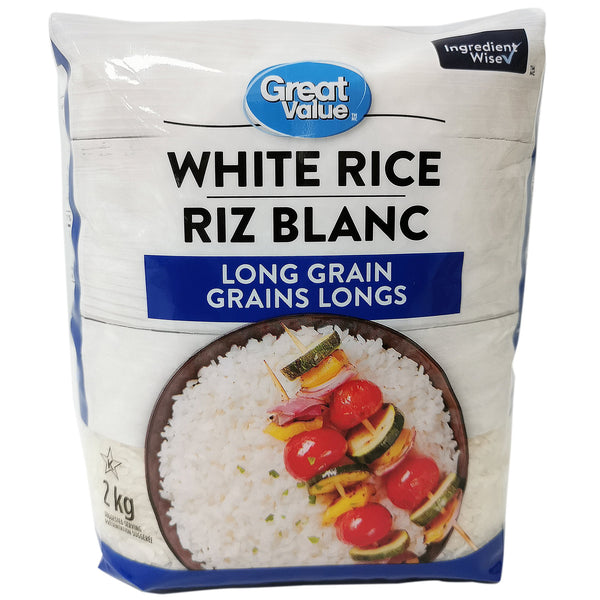 Great Value Long Grain White Rice, 2 kg