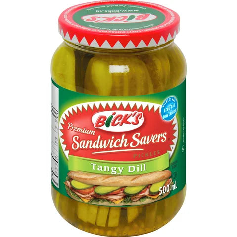 Bick's Sandwich Savers Tangy Dill Pickles, 500 mL
