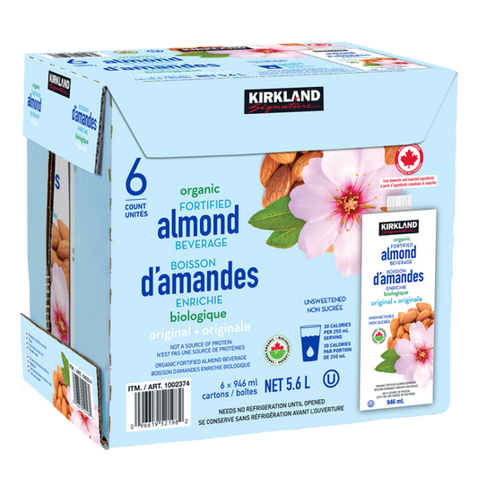 Kirkland Signature Original Organic Almond Beverage 6 x 946 mL