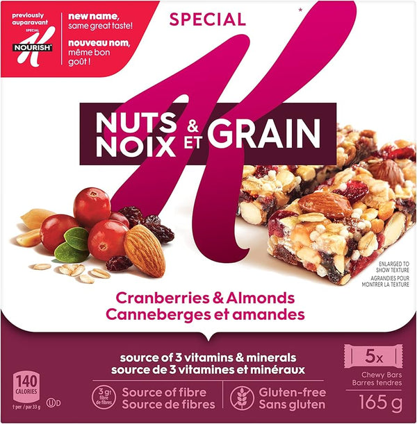 Kellogg'S Special K Nourish Cranberries & Almonds Bar - 165G, 5 Bars